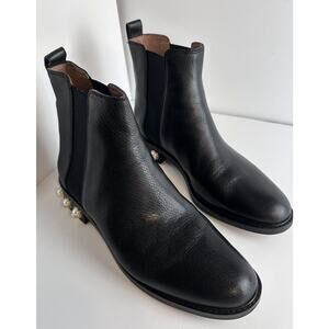 LOUIS ET CIE BLACK LO-VALTINA with FAUX PEARL BOOTS SIZE 11, 43-11